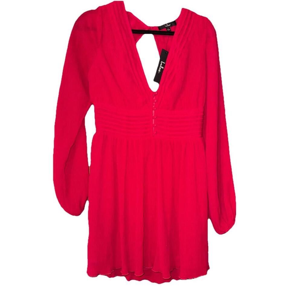 New Lulus Devoted Romance red dress Sz L Valentine romantic fairy Whimsigoth Y2K